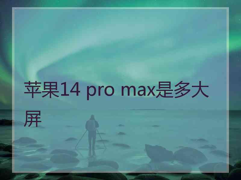 苹果14 pro max是多大屏