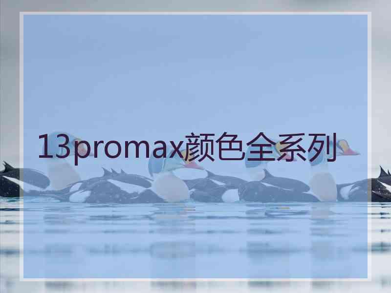 13promax颜色全系列