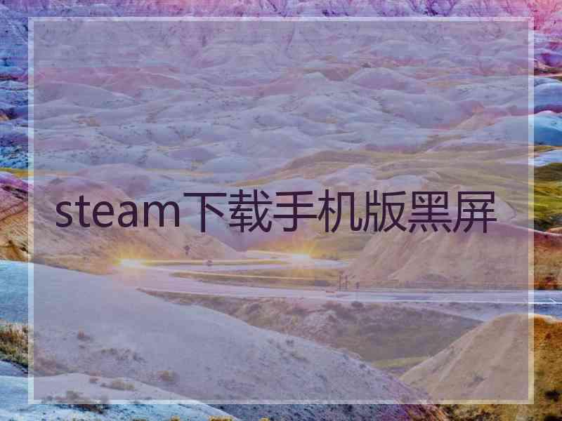 steam下载手机版黑屏