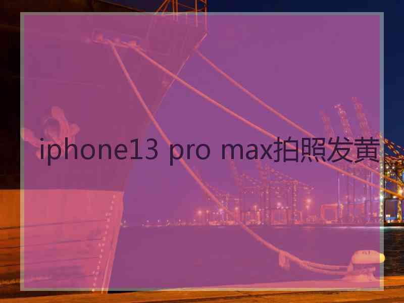 iphone13 pro max拍照发黄