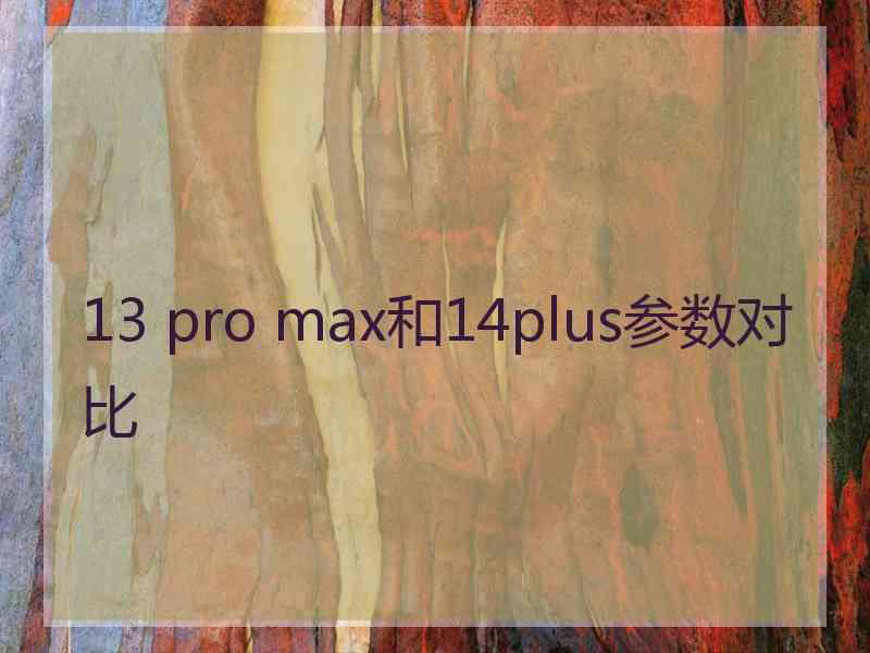 13 pro max和14plus参数对比