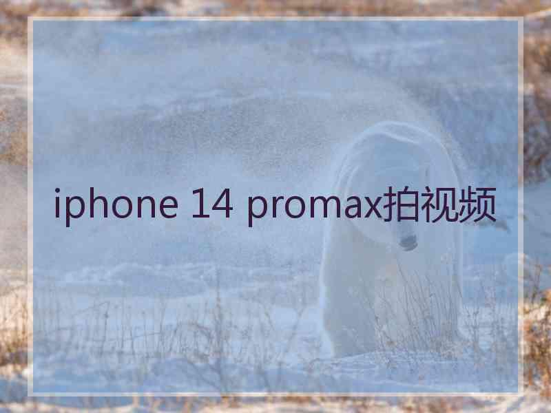 iphone 14 promax拍视频