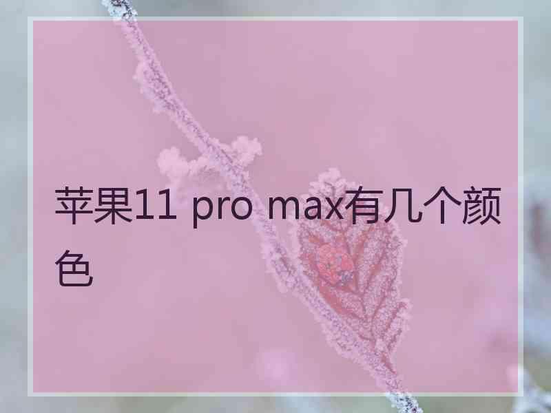 苹果11 pro max有几个颜色