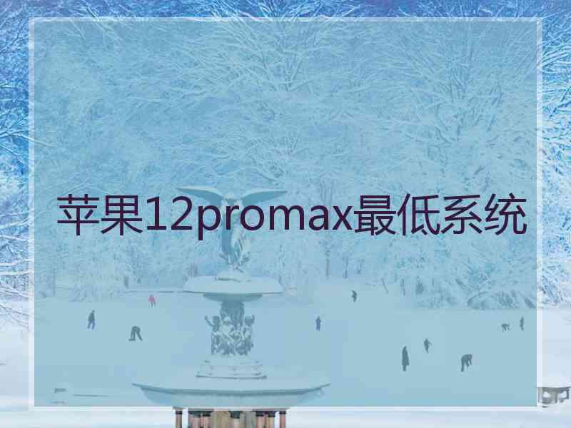 苹果12promax最低系统