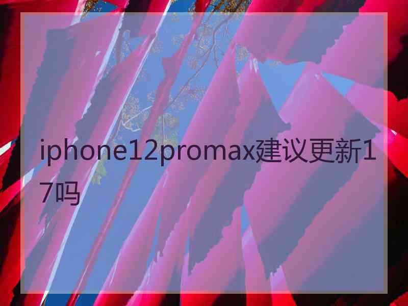 iphone12promax建议更新17吗