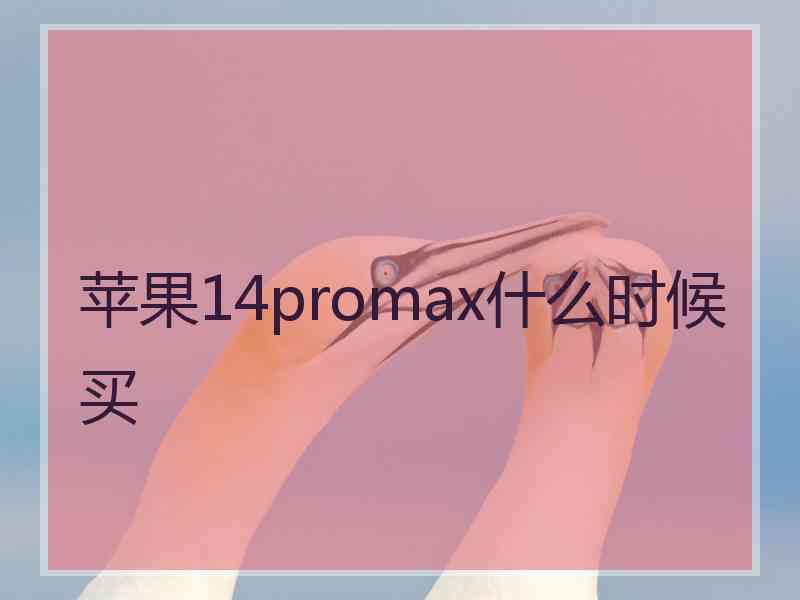 苹果14promax什么时候买