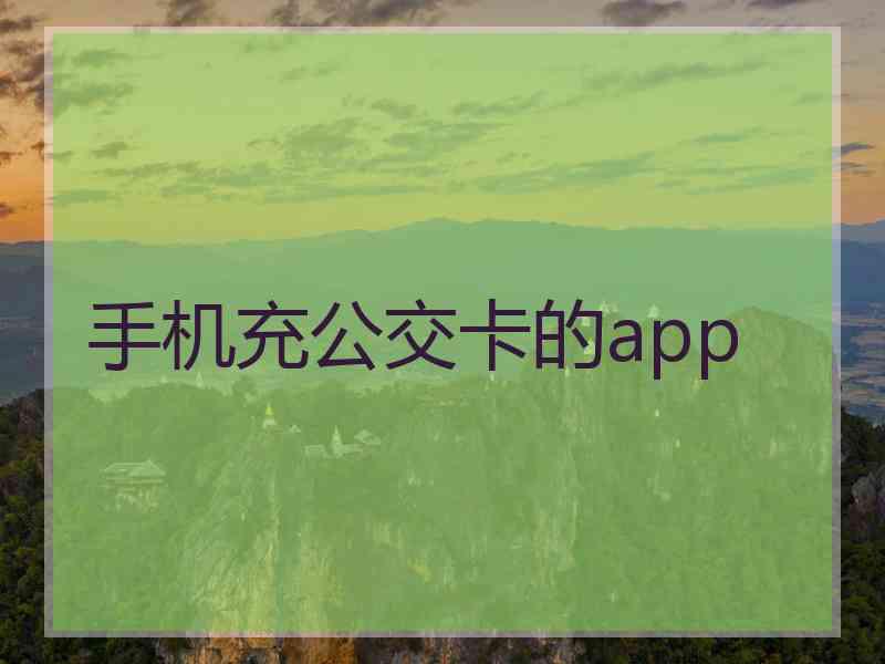 手机充公交卡的app