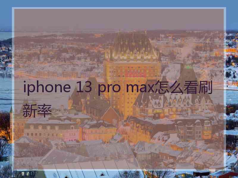 iphone 13 pro max怎么看刷新率