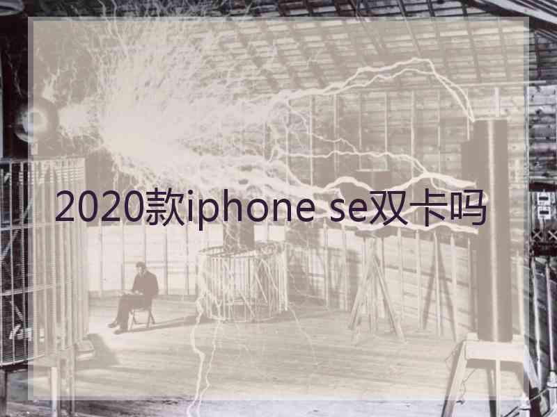 2020款iphone se双卡吗