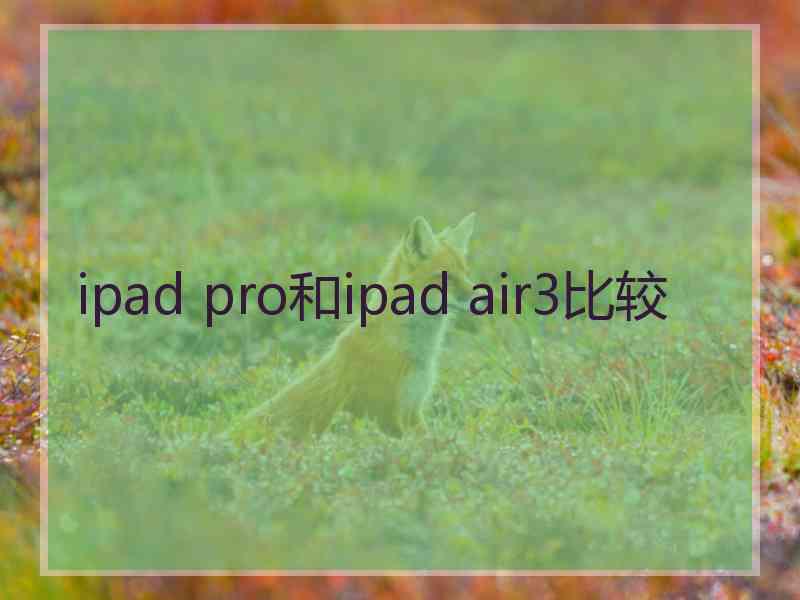 ipad pro和ipad air3比较