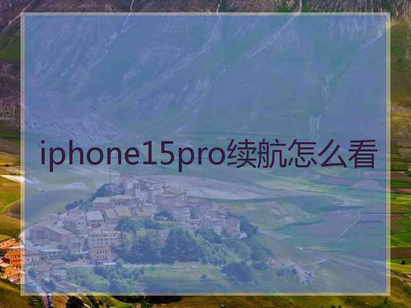 iphone15pro续航怎么看