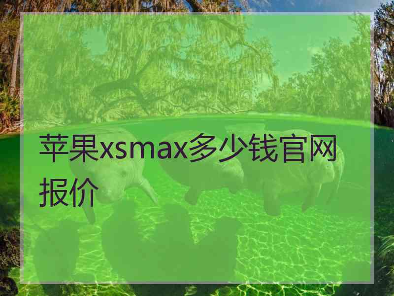 苹果xsmax多少钱官网报价