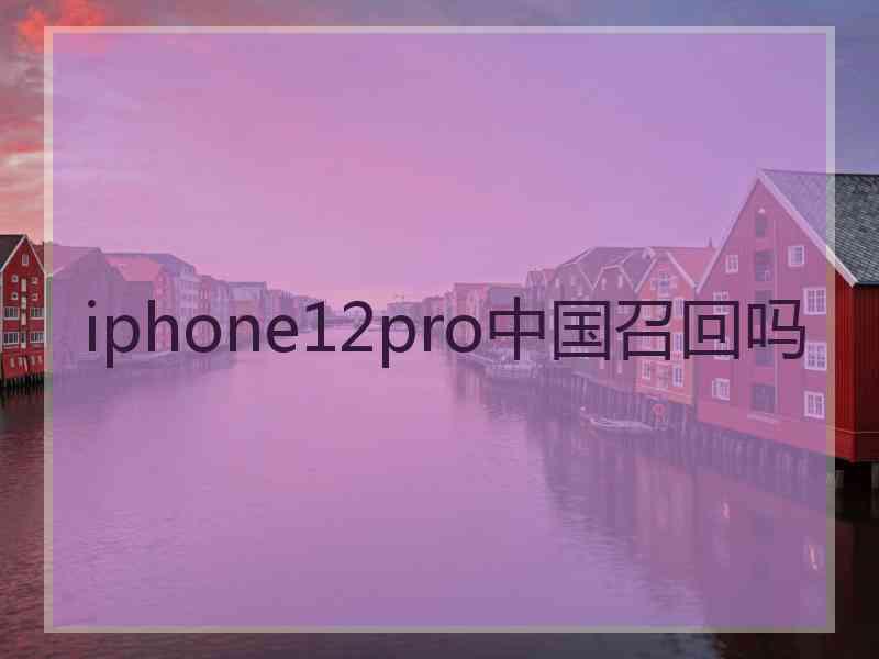 iphone12pro中国召回吗