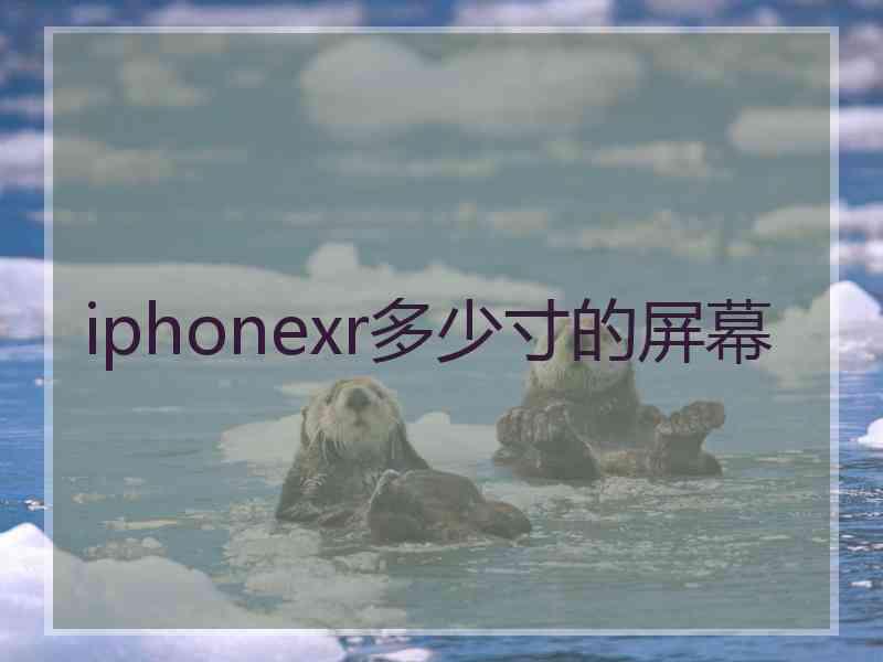 iphonexr多少寸的屏幕