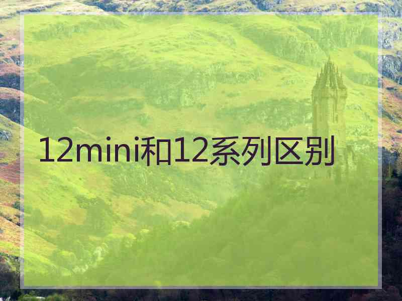 12mini和12系列区别