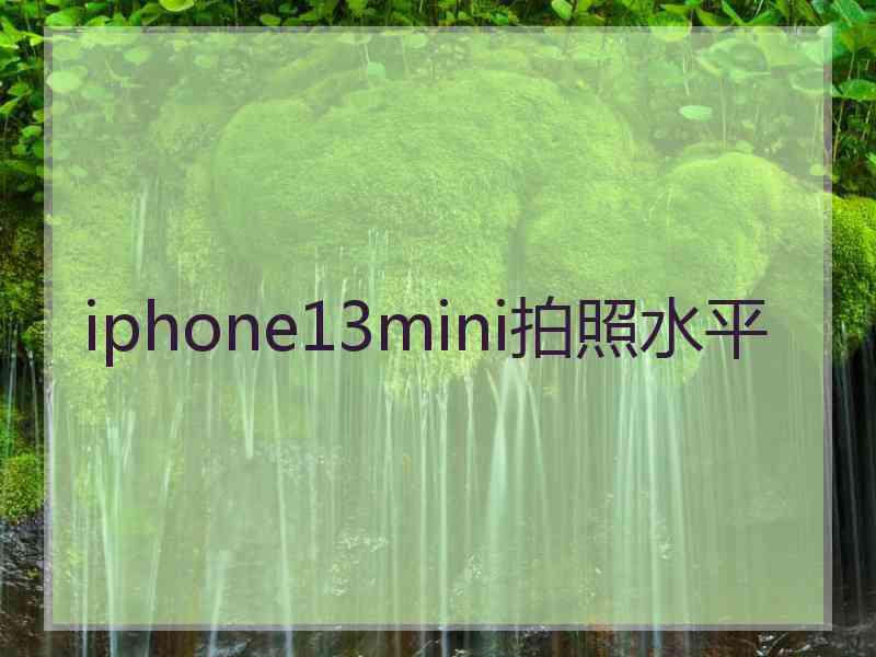 iphone13mini拍照水平