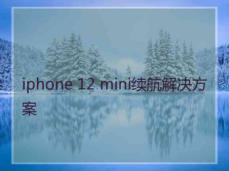 iphone 12 mini续航解决方案