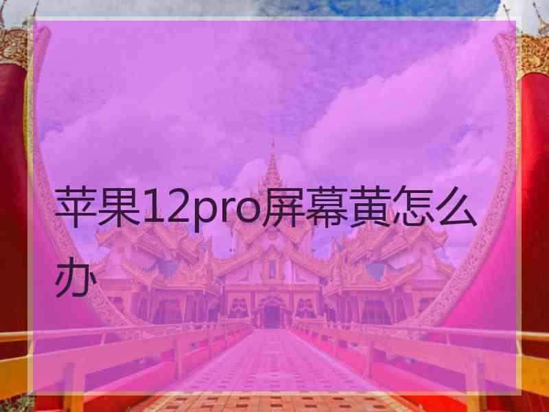 苹果12pro屏幕黄怎么办