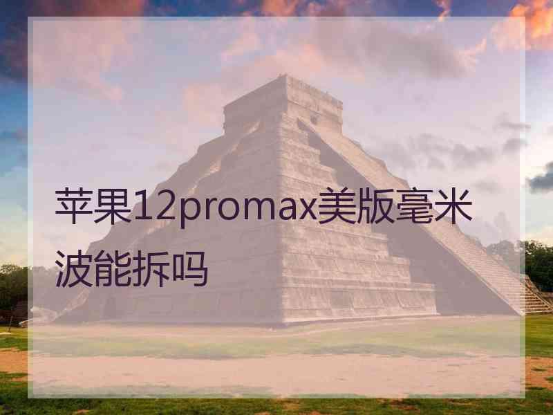 苹果12promax美版毫米波能拆吗