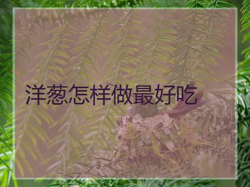 洋葱怎样做最好吃