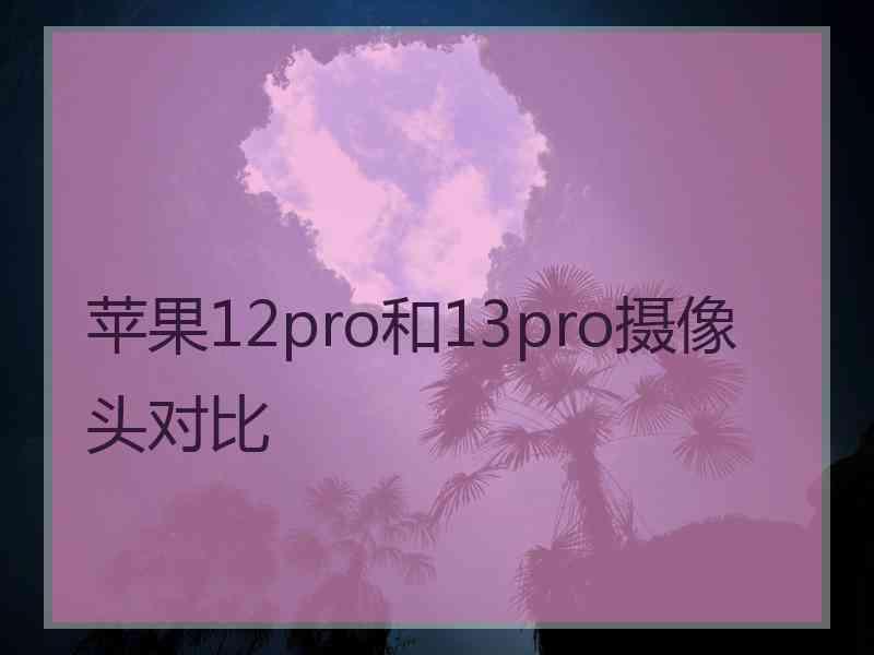 苹果12pro和13pro摄像头对比