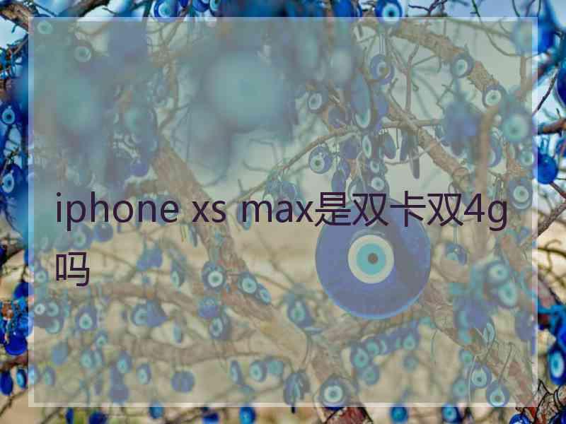 iphone xs max是双卡双4g吗