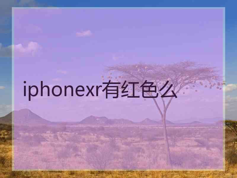 iphonexr有红色么