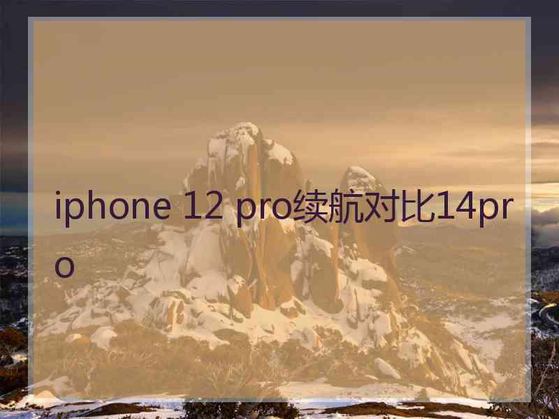 iphone 12 pro续航对比14pro