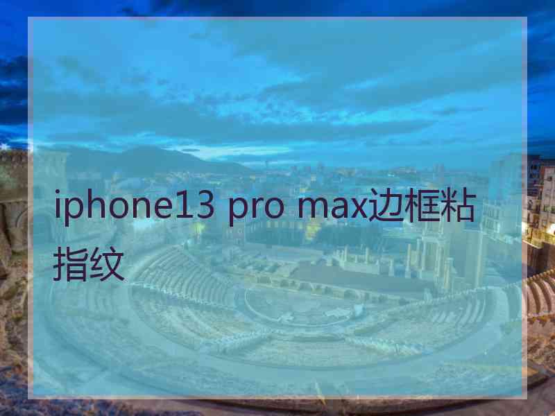 iphone13 pro max边框粘指纹