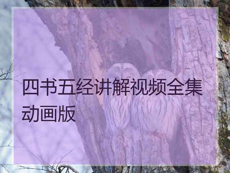 四书五经讲解视频全集动画版