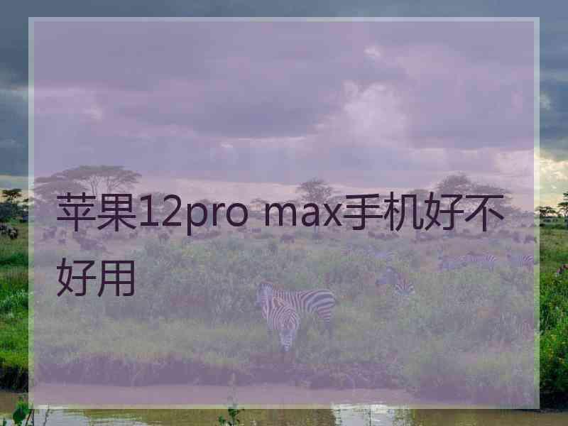 苹果12pro max手机好不好用