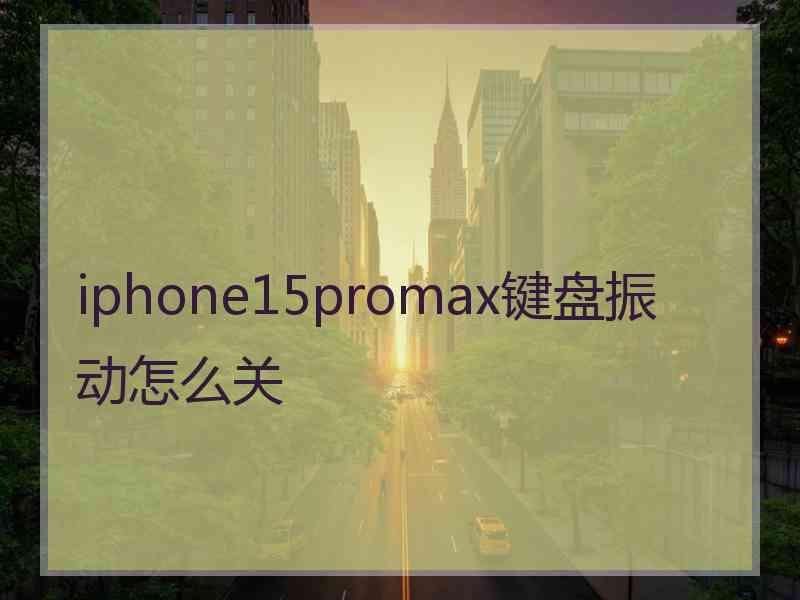 iphone15promax键盘振动怎么关