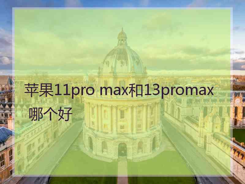 苹果11pro max和13promax 哪个好