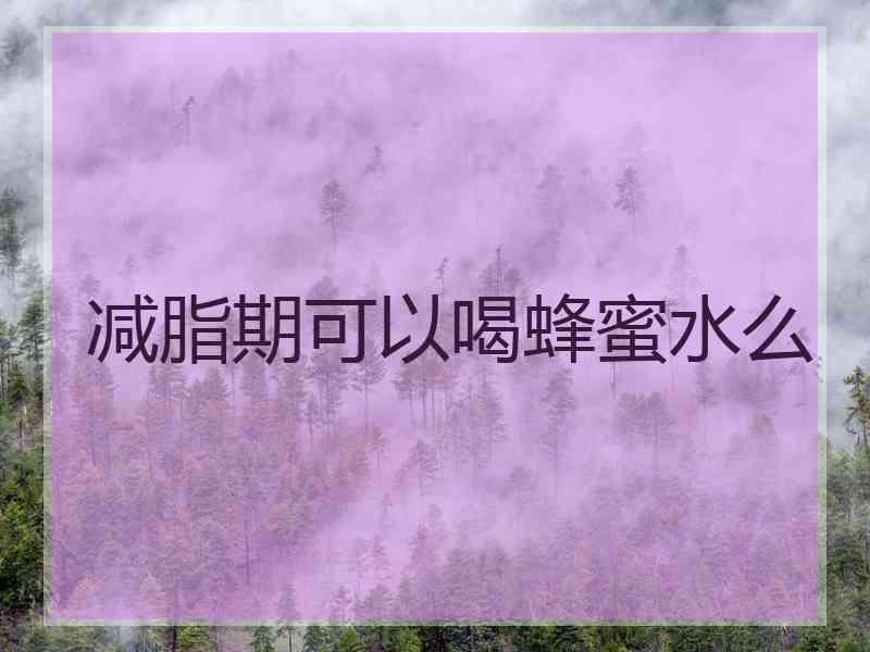 减脂期可以喝蜂蜜水么