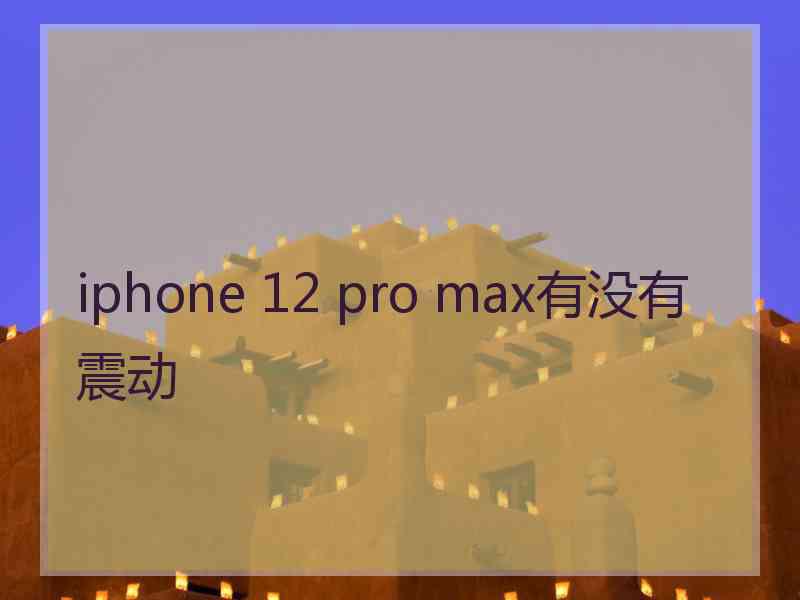 iphone 12 pro max有没有震动