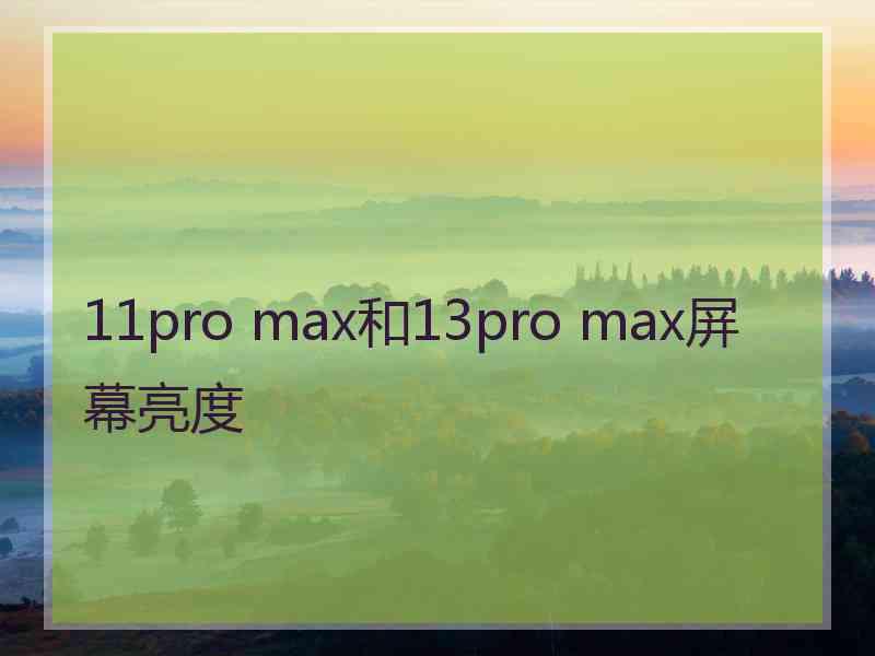 11pro max和13pro max屏幕亮度