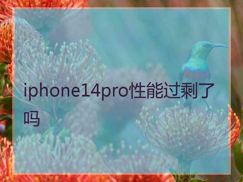 iphone14pro性能过剩了吗