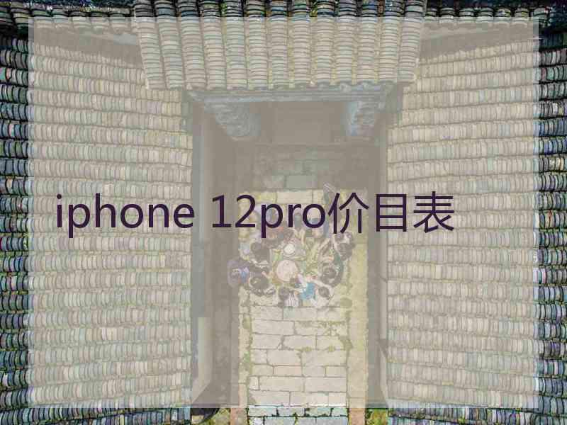 iphone 12pro价目表