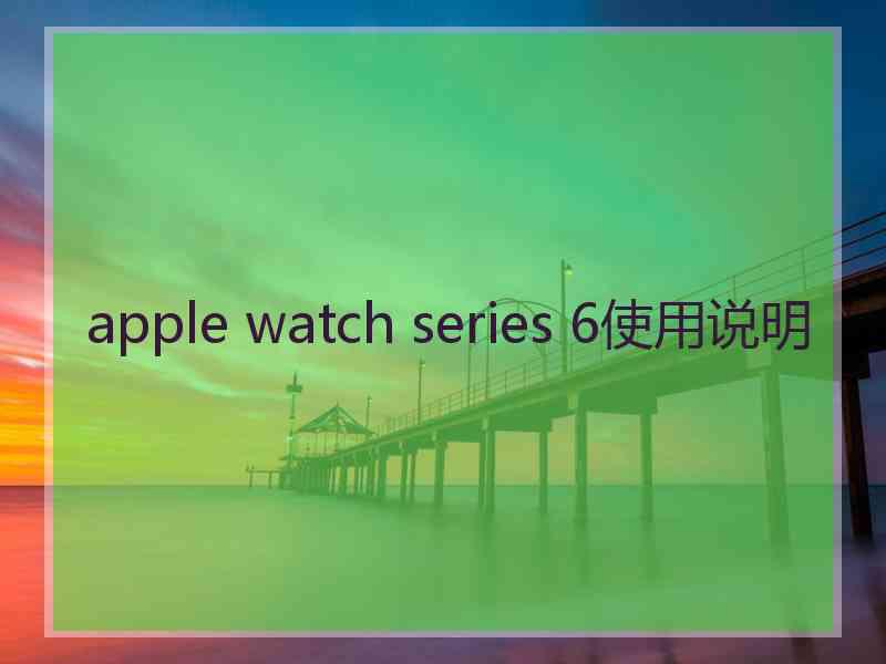 apple watch series 6使用说明