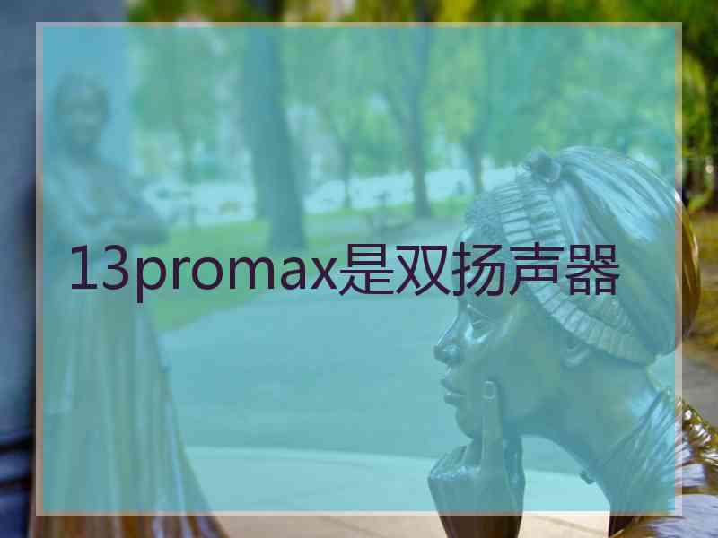 13promax是双扬声器