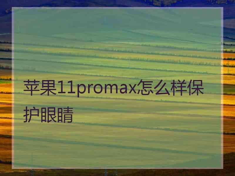 苹果11promax怎么样保护眼睛