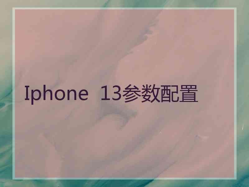 Iphone  13参数配置