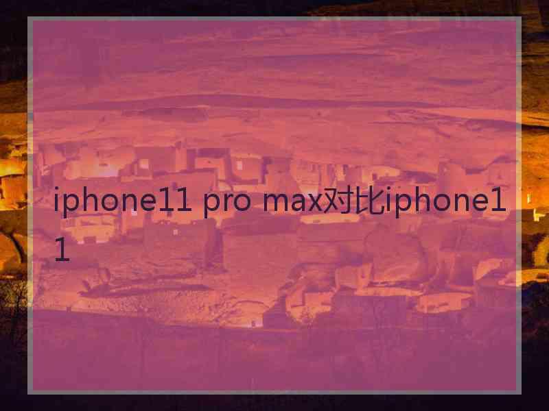 iphone11 pro max对比iphone11