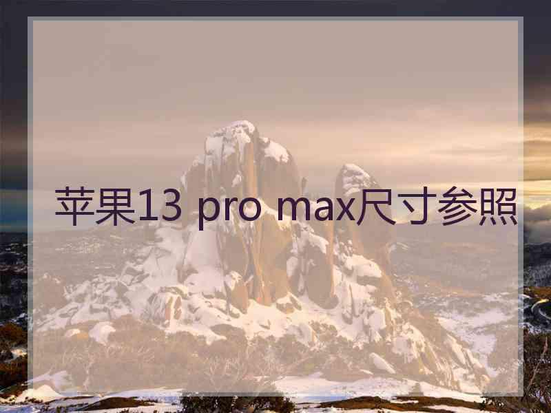 苹果13 pro max尺寸参照