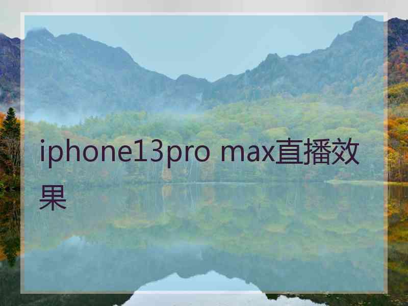 iphone13pro max直播效果