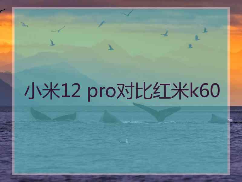 小米12 pro对比红米k60