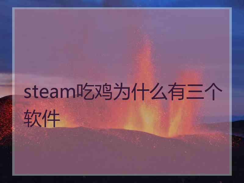 steam吃鸡为什么有三个软件