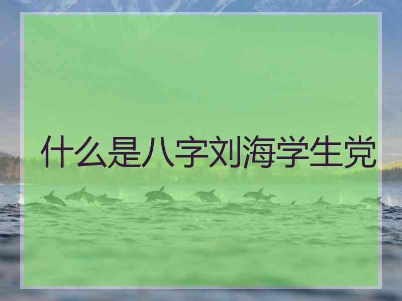 什么是八字刘海学生党