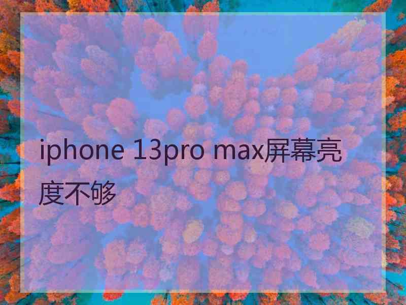 iphone 13pro max屏幕亮度不够