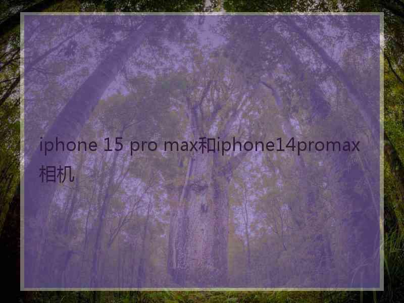 iphone 15 pro max和iphone14promax相机